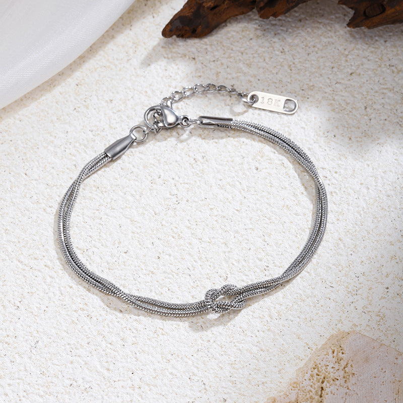 Love Knot Double Snake Love Knot Infinite Love Couple Bracelet